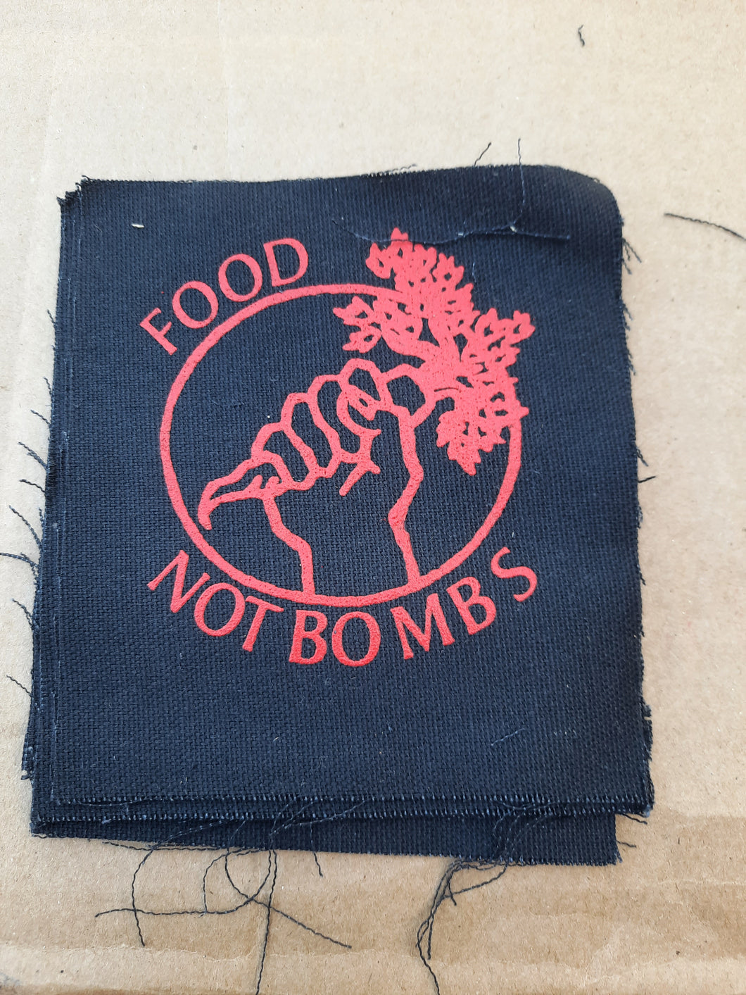 Food not bombs canvas patch